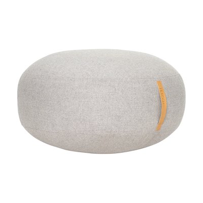 Grand pouf laine poignée cuir  Mochi HUBSCH