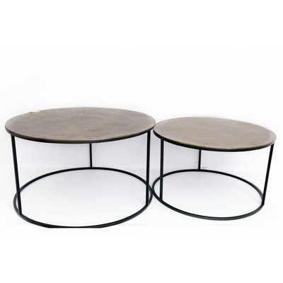 Table gigogne ronde en métal doré (lot de 2) PIER IMPORT