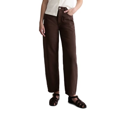 Jeans modèle Stine barrel cropped en denim rigide MARC O’POLO DENIM
