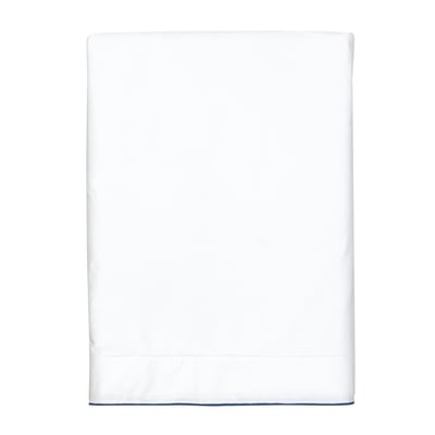 Drap plat en satin de coton lavé, RÊVE SATINÉ BLANC CERISE
