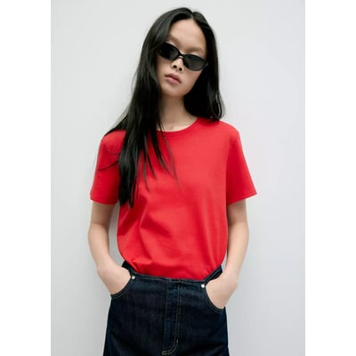 T-shirt 100 % coton col rond MANGO