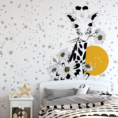 Papier peint panoramique Girafe et fleur ACTE DECO