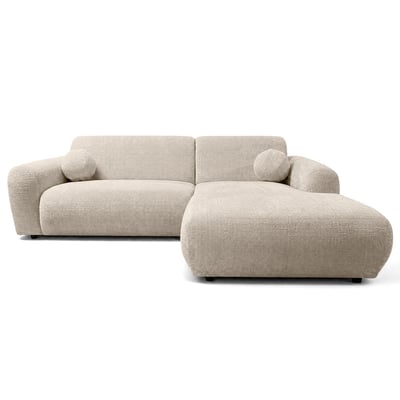 Canapé d'angle droit en velours texturé, LOUISE BEST MOBILIER