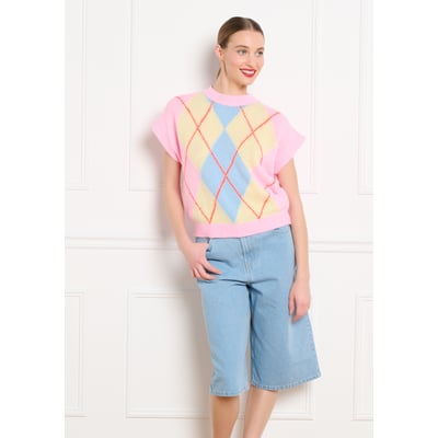 Pull manches courtes losanges LOLALIZA