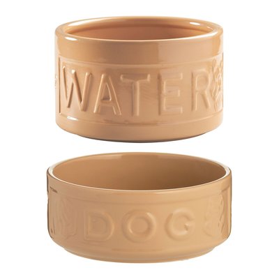 Cane Lettered Food & Water Bowl Set 15cm MASON CASH