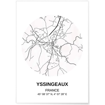 Affiche Carte Yssingeaux L'AFFICHERIE