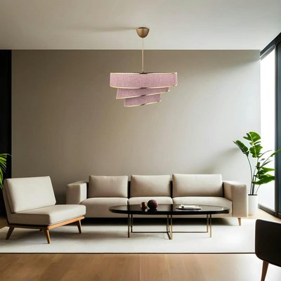 Suspension moderne couleur blush – abat-jour triple ZURICH PIER IMPORT