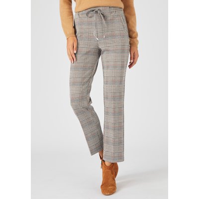 Pantalon pied de poule marron femme clearance