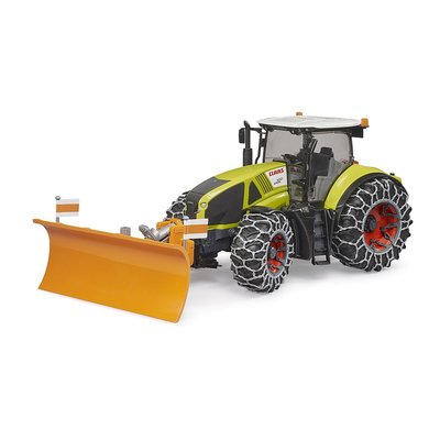 Claas Axion 950 avec chaînes à neige et lame de niveleuse BRUDER