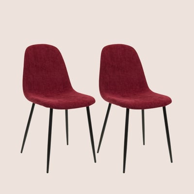 Chaises avec pieds en métal et assises en tissu (lot de 2) - ZELIE HELLIN, DEPUIS 1862