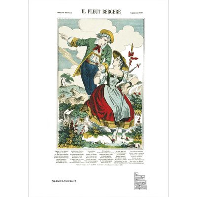 Torchon coton & lin IL PLEUT BERGERE GARNIER-THIEBAUT