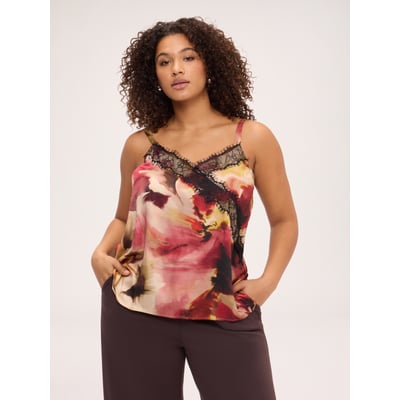 Top avec imprimé floral et dentelle FIORELLA RUBINO