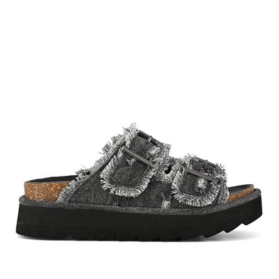 Stormy Canvas Platform Mules COLORS OF CALIFORNIA 