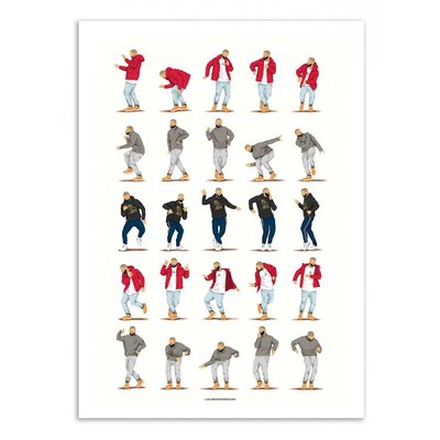 Affiche d’art et cadre noir 50 x 70 cm - Hotline Bling - Nour Tohme WALL EDITIONS