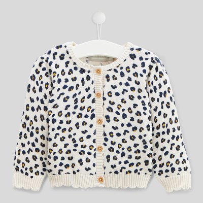 Cardigan col rond imprimé en coton BOUT'CHOU