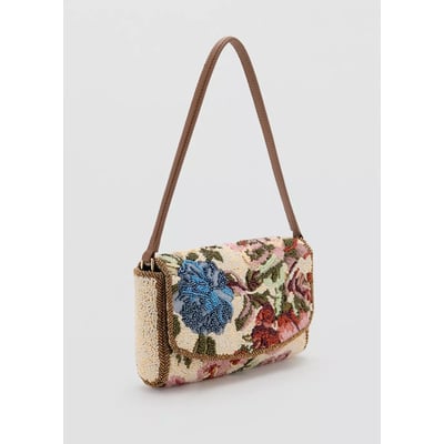 Sac porté épaule à broderie florale MANGO