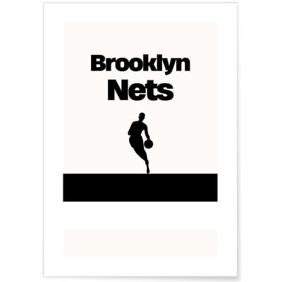 Affiche Brooklyn Nets - Design minimaliste L'AFFICHERIE