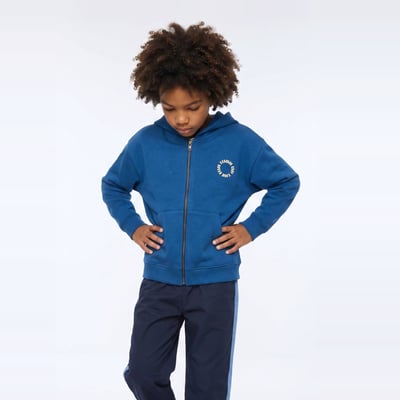 Sweat zippé à capuche imprimé en coton BIO GOTS MONOPRIX