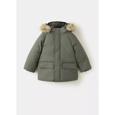 Anorak matelassé capuche imitation fourrure MANGO BABY