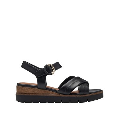 Leather Wedge Sandals TAMARIS