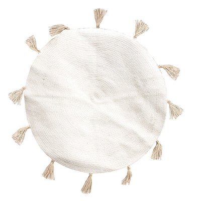 Tapis Rond Coton Pompon  90 DECORATIE