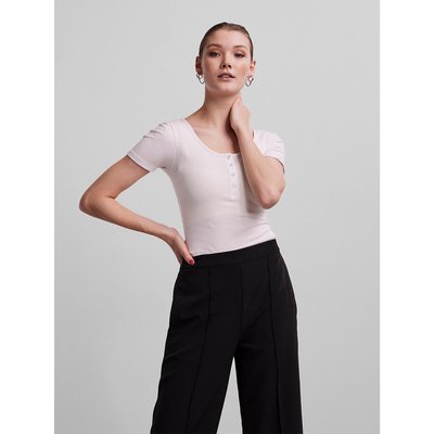 Organic Cotton Buttoned T-Shirt PIECES