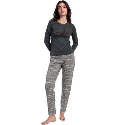Pyjama pantalon top manches longues Houndstooth ADMAS