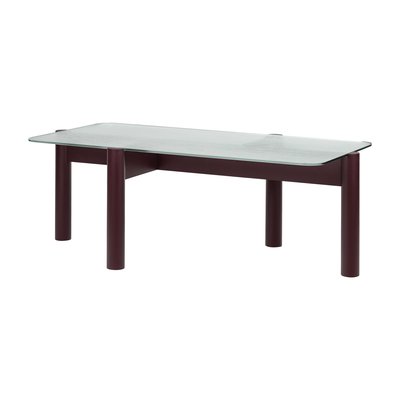 Table basse en bois massif et verre texturé KOB NOO.MA