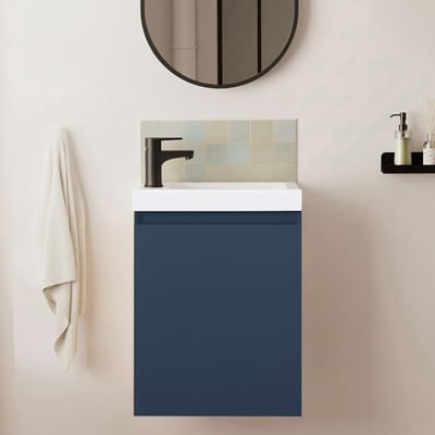 Meuble lave-mains + robinet noir LISA MOB IN