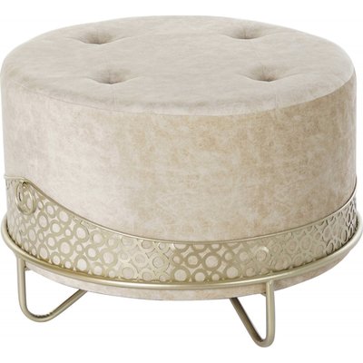 Pouf en polyester, détail métal, Glam RECOLLECTION