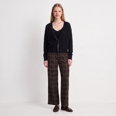 Cardigan col en V boutonné manches longues ANELIA ARTLOVE