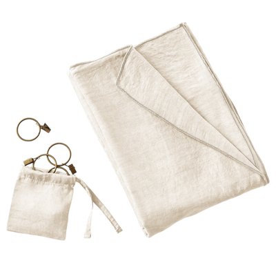 Rideau ajustable LYSANDRE + 8 anneaux pince EDEN