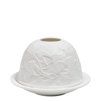 Photophore lithophanie Feuillage porcelaine MATHILDE M