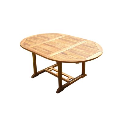 Table ronde / ovale en teck aspect huilé SENTAK L.120-180 P.120 cm C ET L JARDIN