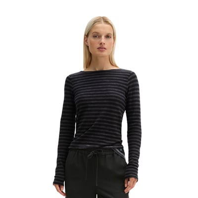 T-shirt long rayé regular en qualité Organic Cotton MARC O'POLO