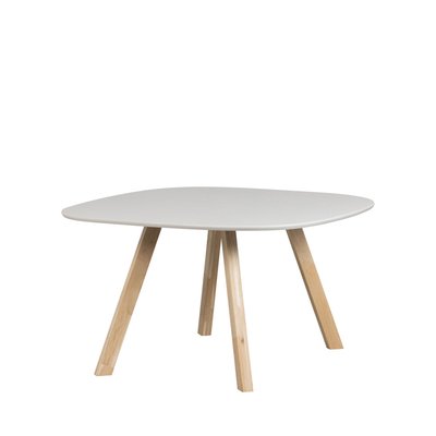 Table à manger de forme organique en bois 130x130cm blanc - TABLO WOOOD