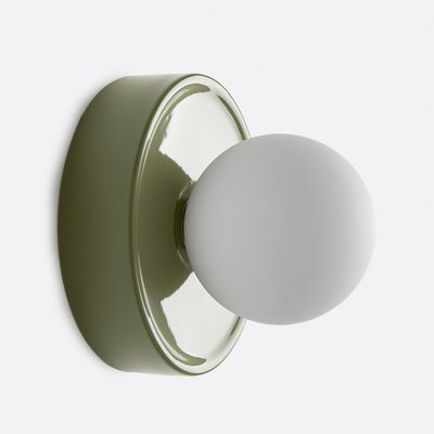 Candeeiro de parede ou de teto, redondo, cerâmica e vidro opalino, diâmetro 16,8 cm, HOLI LA REDOUTE INTERIEURS