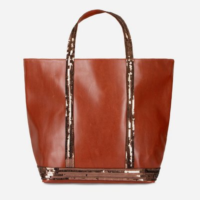 Sac cabas M en cuir et sequins VANESSA BRUNO
