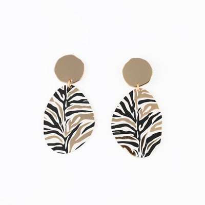 Boucles d'oreilles Balagane imprimé zèbre BALABOOSTE
