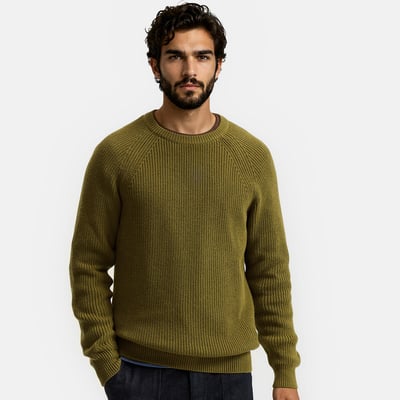 Sweter/sweter żebrowany z bawełny Signatures LA REDOUTE COLLECTIONS