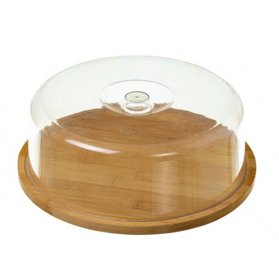 Plateau Fromage Bambou Rond et Cloche Acrylique WADIGA