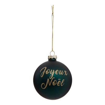 Boule de noel joyeux noel vert EDEN