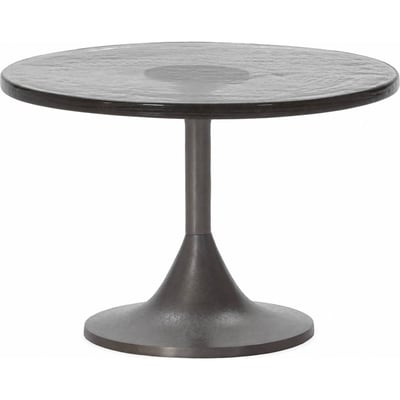 Table basse ronde en métal et verre RECOLLECTION