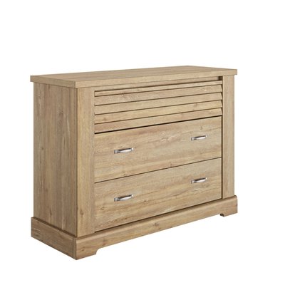 Commode 3 tiroirs effet châtaignier TERRE DE NUIT