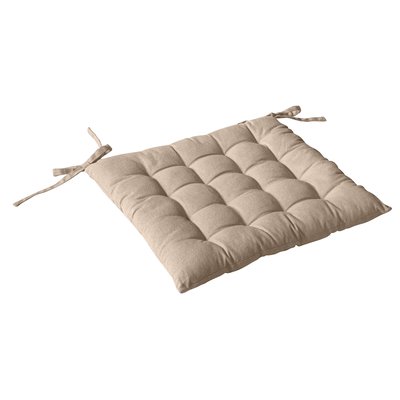Galette de chaise piquée 16 points en coton et nouettes HOME MAISON