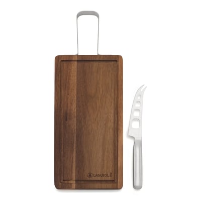 Planche à fromage acacia + couteau inox - Reflet LAGUIOLE CUISSON