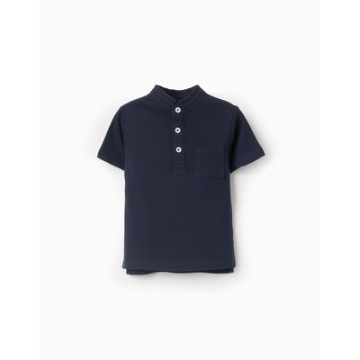 Polo en Coton à Col Mao ZIPPY