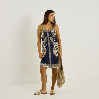 Robe courte imprimée à bretelles GRAIN DE MALICE