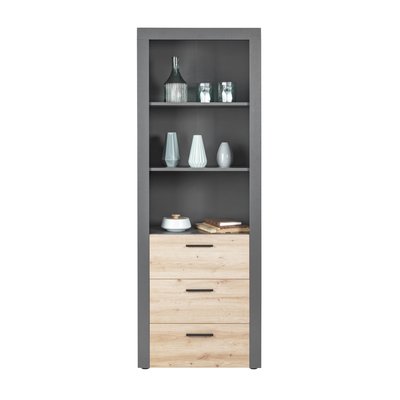 Etagère 3 niches en bois avec 3 tiroirs TERRE DE NUIT