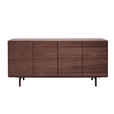 Buffet vintage en bois foncé noyer 4 portes L160 cm SUVA MILIBOO